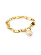 Pearl Irregular Chain Gold Plated Bracelet