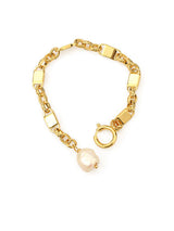 Pearl Irregular Chain Gold Plated Bracelet