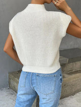Cap Sleeve Cable Knit Sweater