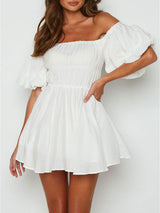 Off Shoulder White MIni Dress