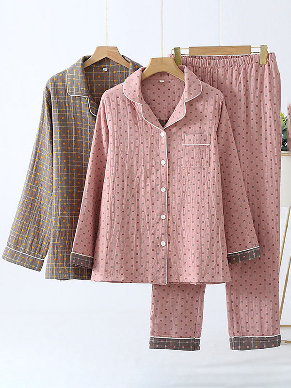 Cotton Check Couple Pajama Set