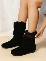Simple Slip On Faux Suede Boots