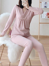 Wrap Solid Nursing Pajama Set