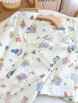 Cotton Rainbow Bear Shirt Pajama Set
