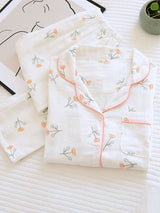 Conjunto Pijama Camisero Estampado Flores Pequeñas