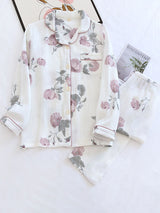 Cotton Rose Printed Pajama Set
