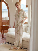 Kafiloe Elegant Floral Print Cotton Pajama Set