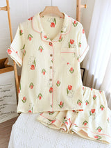 Cotton Printed Short Sleeve Shirt Set