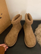 Woollen Decor Zip Up Winter Boots