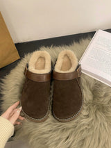 Buckle Decor Fur Lined Birkenstock Boots