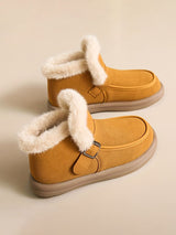 Plush Lined Buckle Slip On Winter Boots