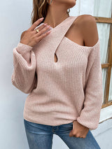 Crisscross Cold Shoulder Sweater