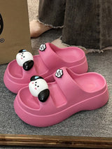 Cute Dog Decor Platform Slippers