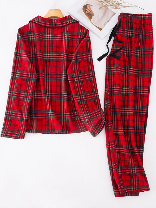 Christmas Red Check Couple Pajama Set