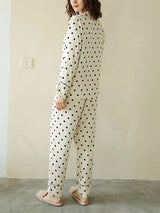 Cotton Polka Dots Shirt Pajama Set