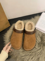 Buckle Decor Fur Lined Birkenstock Boots