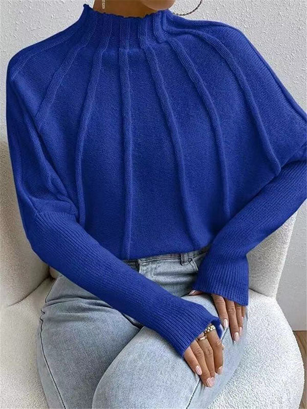 Batwing Sleeve Turtleneck Sweater
