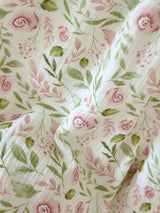 Cotton 2Pcs Green Leaf Rose Pajama Set