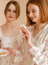 Kafiloe Peach Blossom Cluster Print Pajama Set