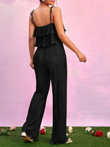 Pleated Camisole Top Long Pants Set