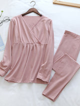 Wrap Solid Nursing Pajama Set