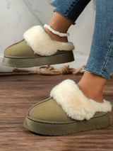 Plush Lined Slip On Winter Slippers