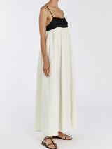 Bicolor Loose Backless Camisole Maxi Dress