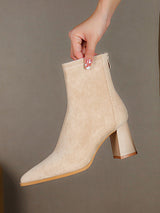 Simple Solid Color Ankle Boots