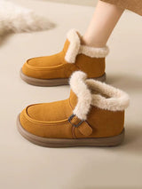 Plush Lined Buckle Slip On Winter Boots