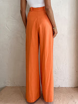 Hight Waist Orange Long Pants