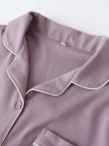 2Pcs Cotton Long Sleeve Couple Pajama Set