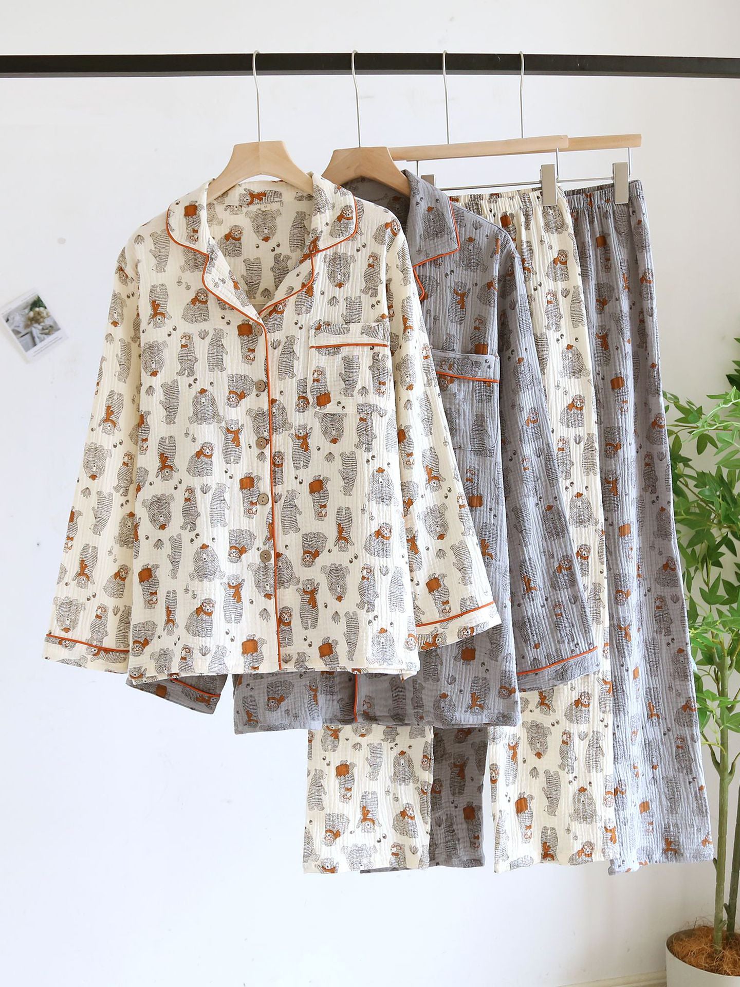 Cartoon Print Cotton Pajama Set