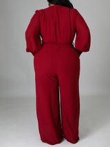 V Neck Solid Color Tie Up Jumpsuits