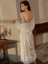 Kafiloe Velvet Lace Slip Nightgown