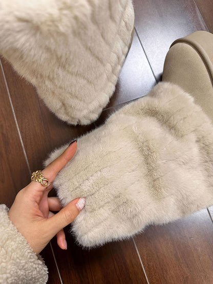 Fuzzy Sueded Winter Boots