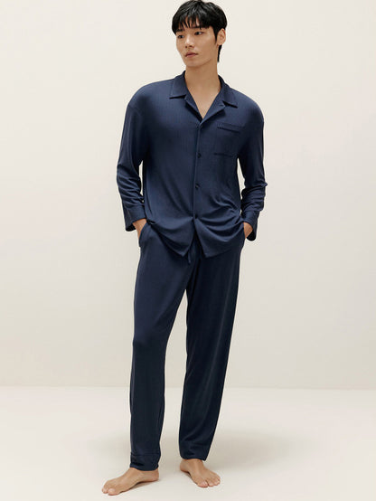 Men's Knit Shirt Pajamas Set