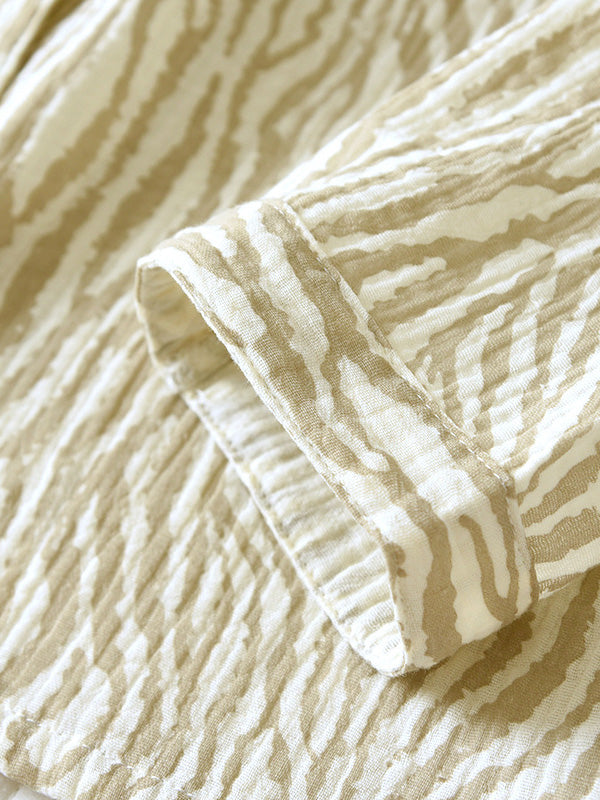 Cotton Vintage Wood Grain Pajama Set