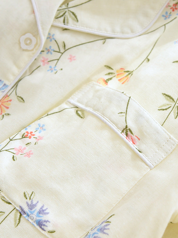 Cotton 2Pcs Cozy Floral Pajama Set