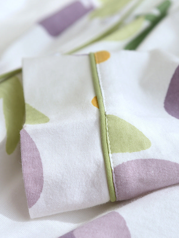 Cute 2Pcs Tulip Printed Pajama Set