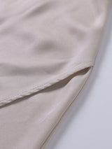 Solid V Neck Split Camisole Midi Dress