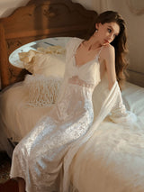 Kafiloe Velvet Lace Slip Nightgown