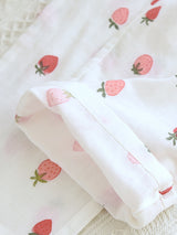 Cotton Strawberry Print Long Sleeve Pajama Set