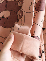 Cotton 2Pcs Bicolor Bear Couple Pajamas