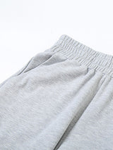 Basic Crop Top Wide Leg Long Pants Set