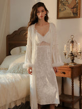 Kafiloe Velvet Lace Slip Nightgown