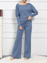 Solid Color Long Sleeve Casual Set