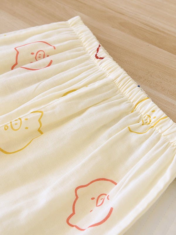 Cotton 2Pcs Pig Print Pajama