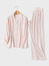 Kafiloe Solid Color Long Sleeve Pajama Set