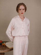 Kafiloe Solid Color Long Sleeve Pajama Set