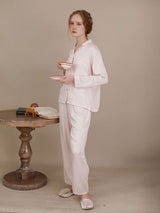 Kafiloe Solid Color Long Sleeve Pajama Set